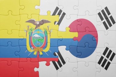 Ekvador ve Güney Kore ulusal bayrak ile bulmaca