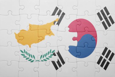 Kıbrıs ve Güney Kore ulusal bayrak ile bulmaca