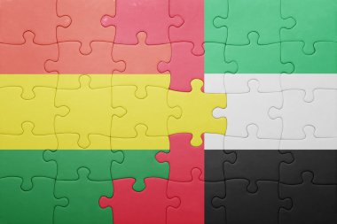 puzzle with the national flag of united arab emirates and bolivia