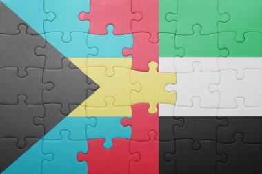 puzzle with the national flag of united arab emirates and bahamas