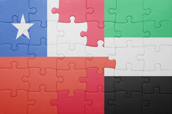 Puzzle with the national flag of united arab emirates and chile — Zdjęcie stockowe