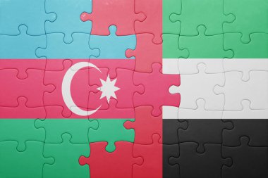 puzzle with the national flag of united arab emirates and azerbaijan
