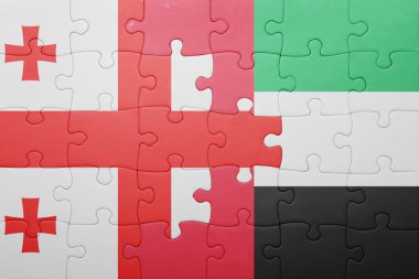 puzzle with the national flag of united arab emirates and georgia