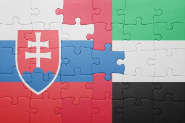 puzzle with the national flag of united arab emirates and slovakia