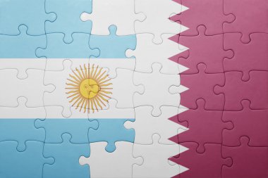 Arjantin ve Katar ulusal bayrak ile bulmaca