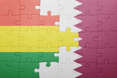 Bolivya ve Katar ulusal bayrak ile bulmaca