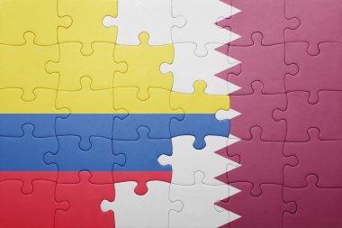 Kolombiya ve Katar ulusal bayrak ile bulmaca