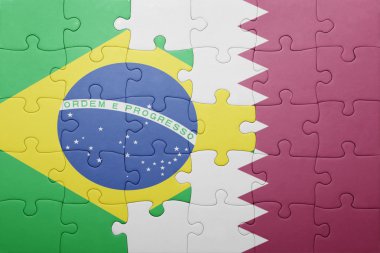 Brezilya ve Katar ulusal bayrak ile bulmaca
