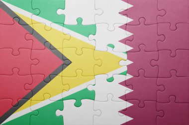 guyana ve Katar ulusal bayrak ile bulmaca