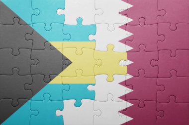 Bahamalar ve Katar ulusal bayrak ile bulmaca