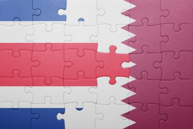 Kosta Rika ve Katar ulusal bayrak ile bulmaca