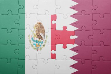Meksika ve Katar ulusal bayrak ile bulmaca