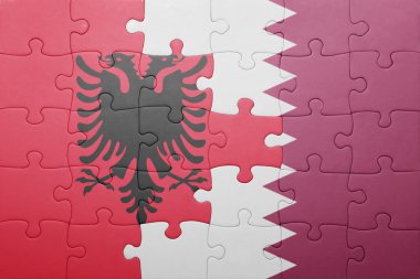 Arnavutluk ve Katar ulusal bayrak ile bulmaca
