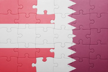 Avusturya ve Katar ulusal bayrak ile bulmaca