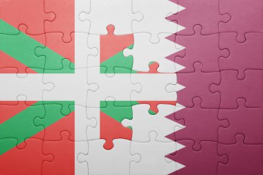 Bask Ülkesi ve Katar ulusal bayrak ile bulmaca