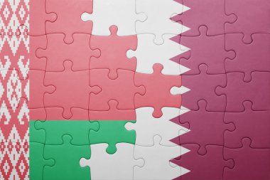 Beyaz Rusya ve Katar ulusal bayrak ile bulmaca