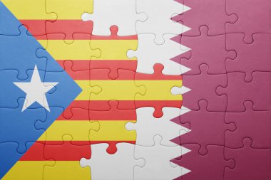 Katalonya ve Katar ulusal bayrak ile bulmaca