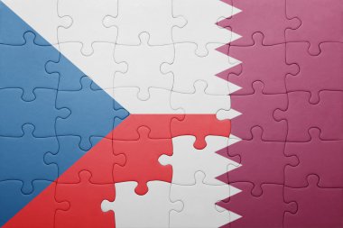 Çek Cumhuriyeti ve Katar ulusal bayrak ile bulmaca