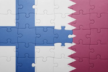 Finlandiya ve Katar ulusal bayrak ile bulmaca