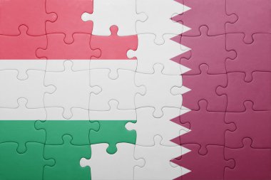 Macaristan ve Katar ulusal bayrak ile bulmaca