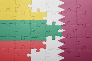 Litvanya ve Katar ulusal bayrak ile bulmaca
