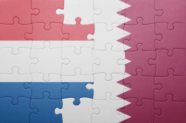 Hollanda ve Katar ulusal bayrak ile bulmaca