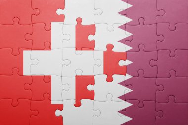 İsviçre ve Katar ulusal bayrak ile bulmaca