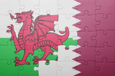 Galler ve Katar ulusal bayrak ile bulmaca