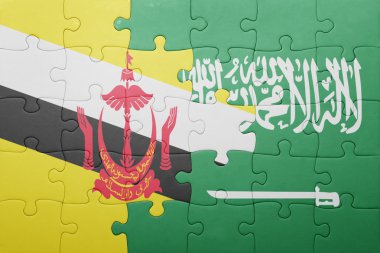 Suudi Arabistan ve brunei ulusal bayrak ile bulmaca