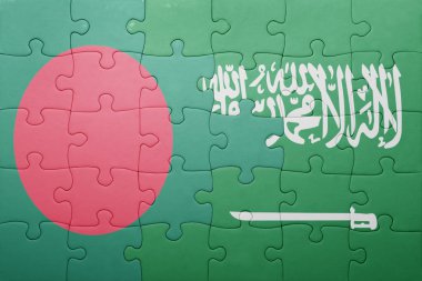 Suudi Arabistan ve Bangladeş Ulusal bayrak ile bulmaca