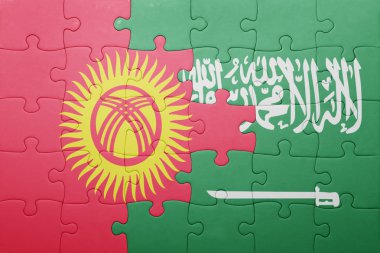 Suudi Arabistan ve Kırgızistan ulusal bayrak ile bulmaca