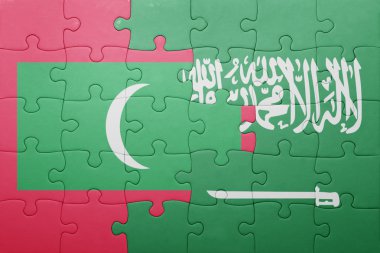 Suudi Arabistan ve Maldivler ulusal bayrak ile bulmaca
