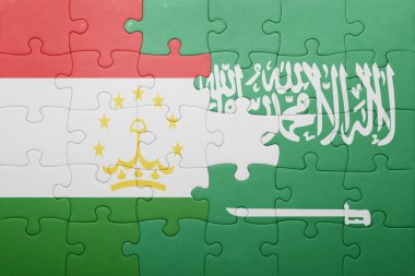 Suudi Arabistan ve Tacikistan Ulusal bayrak ile bulmaca