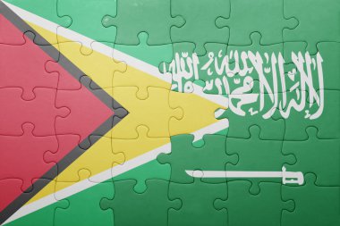 Suudi Arabistan ve guyana ulusal bayrak ile bulmaca