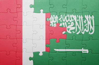 Suudi Arabistan ve peru ulusal bayrak ile bulmaca