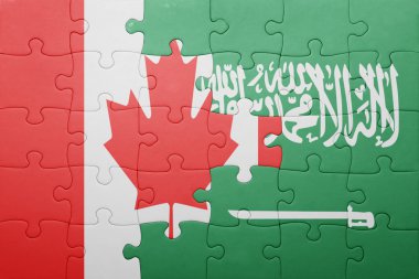 Suudi Arabistan ve Kanada ulusal bayrak ile bulmaca