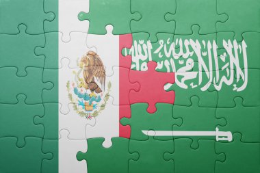 Suudi Arabistan ve Meksika ulusal bayrak ile bulmaca