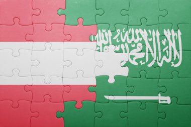 Suudi Arabistan ve Avusturya ulusal bayrak ile bulmaca