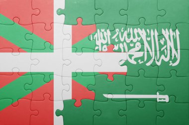 Suudi Arabistan ve Bask Ülkesi ulusal bayrak ile bulmaca