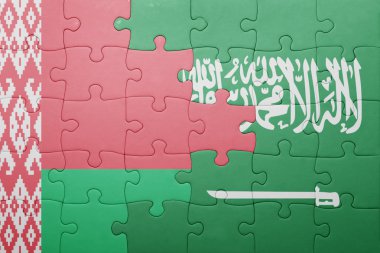 Suudi Arabistan ve Beyaz Rusya ulusal bayrak ile bulmaca