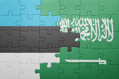 Suudi Arabistan ve Estonya ulusal bayrak ile bulmaca
