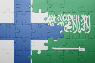 Suudi Arabistan ve Finlandiya ulusal bayrak ile bulmaca
