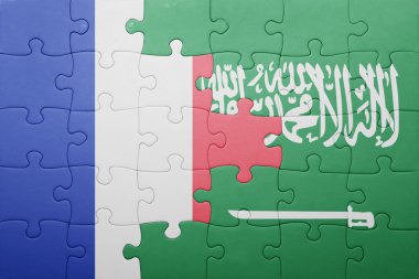 Suudi Arabistan ve Fransa ulusal bayrak ile bulmaca
