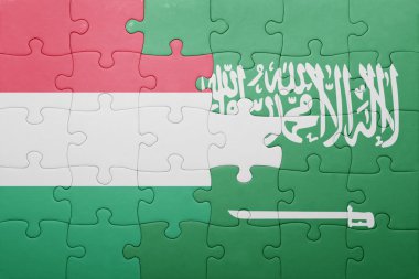 Suudi Arabistan ve Macaristan ulusal bayrak ile bulmaca