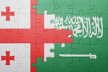 Suudi Arabistan ve Gürcistan ulusal bayrak ile bulmaca