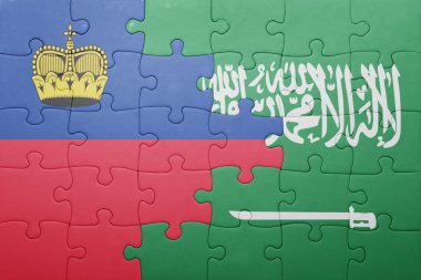 Suudi Arabistan ve liechtenstein ulusal bayrak ile bulmaca