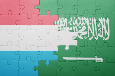 Suudi Arabistan ve Lüksemburg ulusal bayrak ile bulmaca