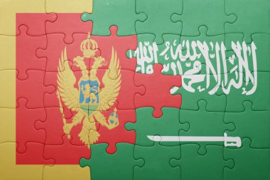 Suudi Arabistan ve Karadağ ulusal bayrak ile bulmaca