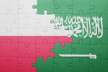 Suudi Arabistan ve Polonya ulusal bayrak ile bulmaca