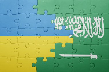 Suudi Arabistan ve Ukrayna ulusal bayrak ile bulmaca